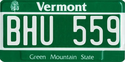 VT license plate BHU559
