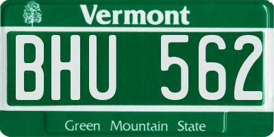 VT license plate BHU562