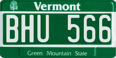 VT license plate BHU566