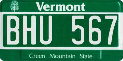 VT license plate BHU567