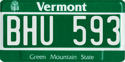 VT license plate BHU593