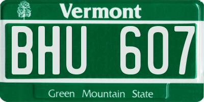 VT license plate BHU607