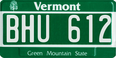 VT license plate BHU612