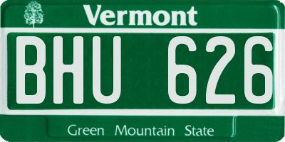 VT license plate BHU626