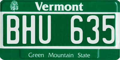 VT license plate BHU635