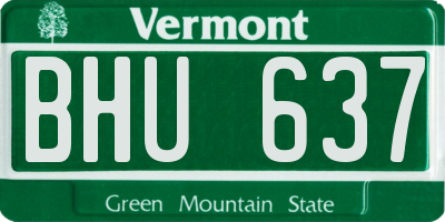 VT license plate BHU637