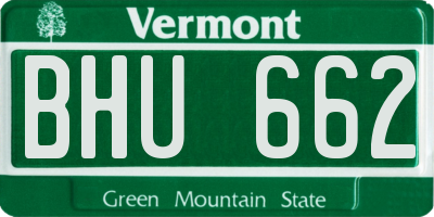 VT license plate BHU662