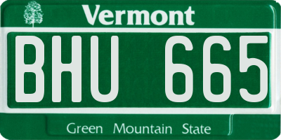 VT license plate BHU665