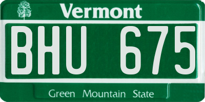 VT license plate BHU675