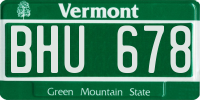 VT license plate BHU678