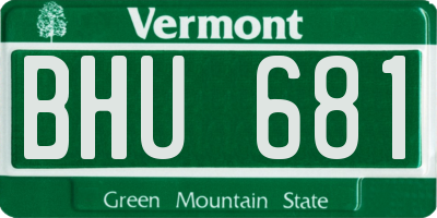 VT license plate BHU681