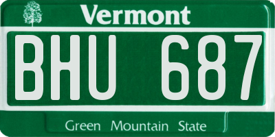 VT license plate BHU687