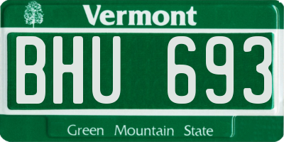 VT license plate BHU693
