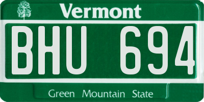 VT license plate BHU694