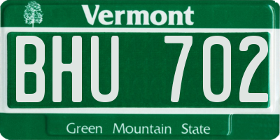 VT license plate BHU702