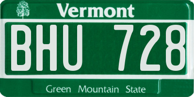 VT license plate BHU728