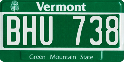 VT license plate BHU738