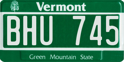 VT license plate BHU745