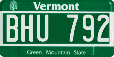 VT license plate BHU792