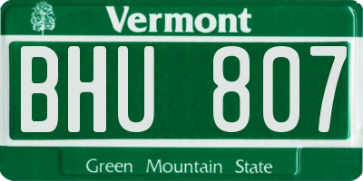 VT license plate BHU807