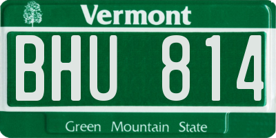 VT license plate BHU814