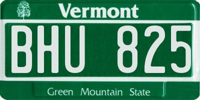 VT license plate BHU825