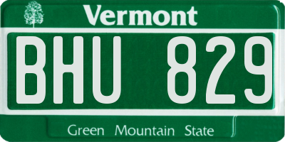 VT license plate BHU829