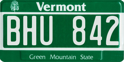 VT license plate BHU842
