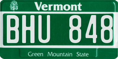 VT license plate BHU848