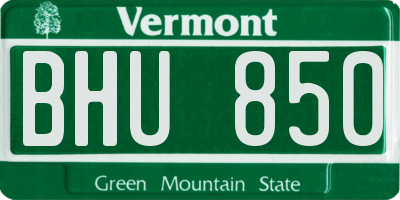 VT license plate BHU850