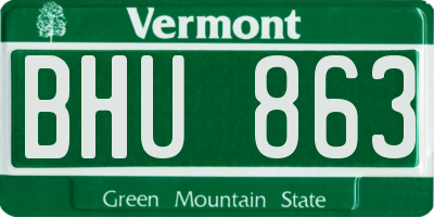 VT license plate BHU863
