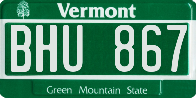 VT license plate BHU867