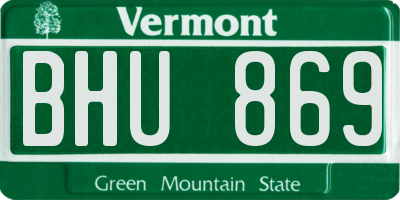 VT license plate BHU869