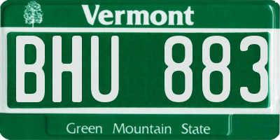 VT license plate BHU883