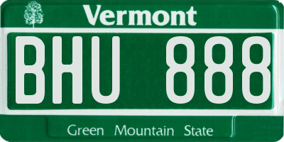 VT license plate BHU888