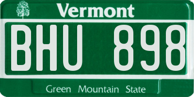 VT license plate BHU898