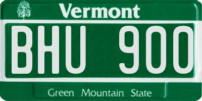 VT license plate BHU900