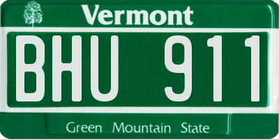 VT license plate BHU911