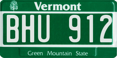 VT license plate BHU912
