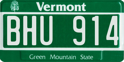 VT license plate BHU914