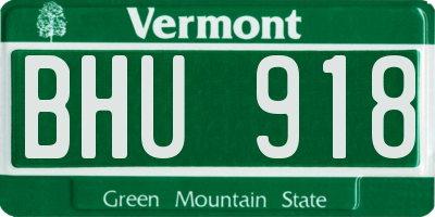 VT license plate BHU918