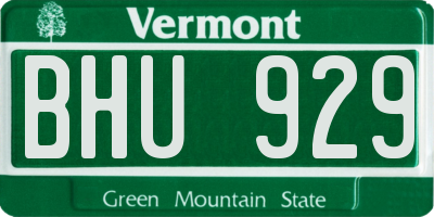 VT license plate BHU929