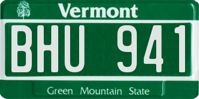 VT license plate BHU941