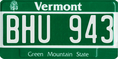 VT license plate BHU943