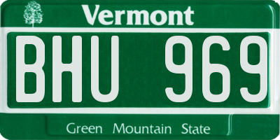 VT license plate BHU969