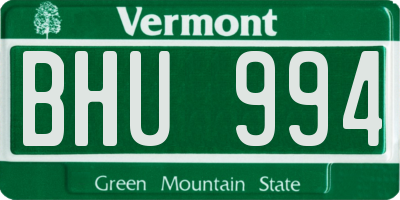 VT license plate BHU994
