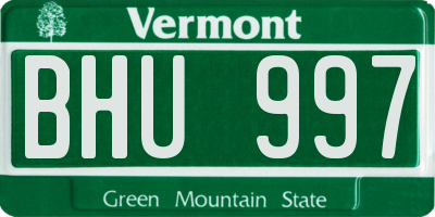 VT license plate BHU997