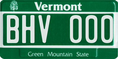 VT license plate BHV000