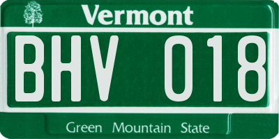 VT license plate BHV018