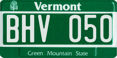 VT license plate BHV050
